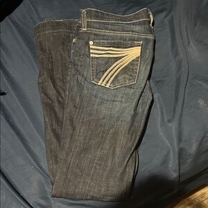 7 For All Mankind Dark Blue Boot Cut Jeans